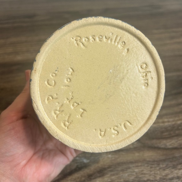 1pt low Robinson Ransbottom Roseville Pottery Kitchen Crock Ceramic Spongeware - Picture 3 of 7